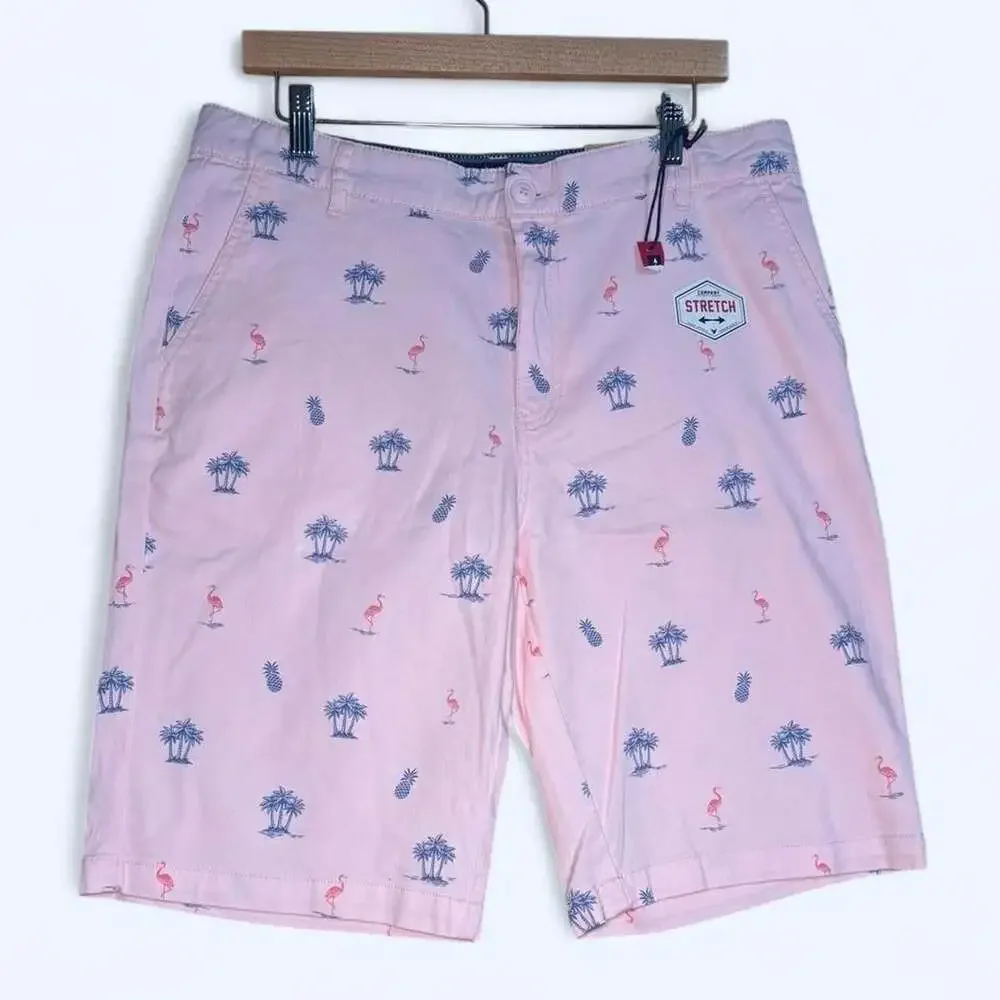 Company Eighty One Tropical Print Stretch Shorts Pink Size 34